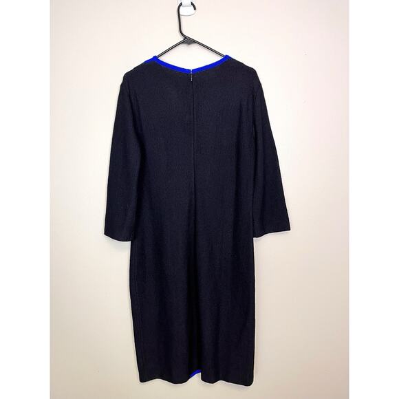 St. John Collection Black Blue 2 Piece Jacket Dress Set Santana Knit Size 12 14 - Picture 4 of 13